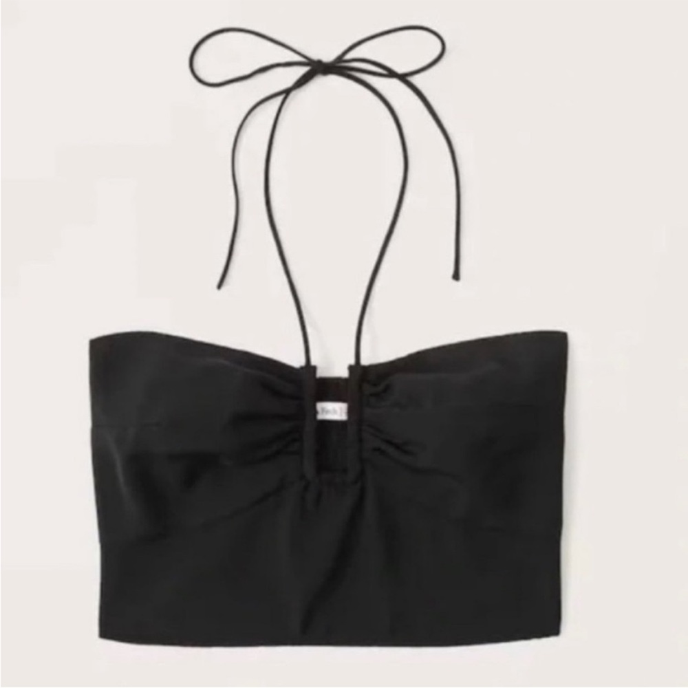 Abercrombie Black Halter Crop Tank Top